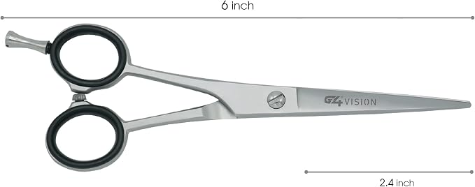 G4 Vision Left Hand Pro Barber Scissors for Salon Shears Edge Hair Cutting Grooming Lefty (6 in)
