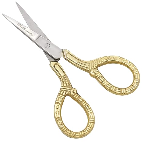G4 Vision Cuticle Scissors Eye Brow Scissor Manicure Pedicure Grooming Nail Trimming Gold (3.5 inch)