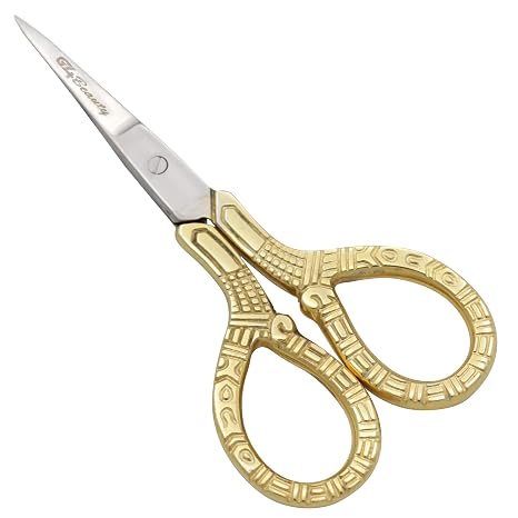 G4 Vision Cuticle Scissors Eye Brow Scissor Manicure Pedicure Grooming Nail Trimming Gold (3.5 inch)