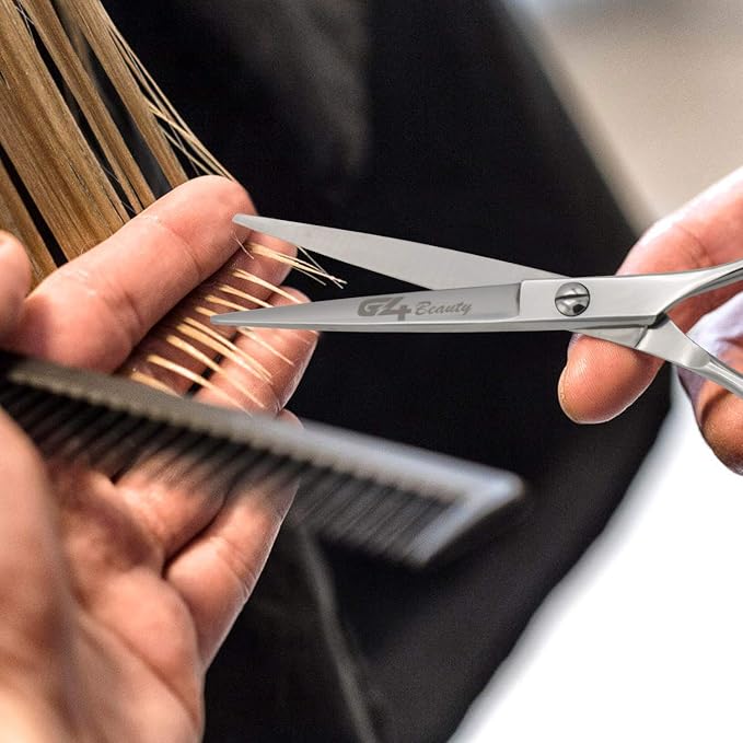 G4 Vision Left Hand Pro Barber Scissors for Salon Shears Edge Hair Cutting Grooming Lefty (6 in)