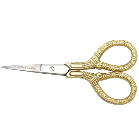G4 Vision Cuticle Scissors Eye Brow Scissor Manicure Pedicure Grooming Nail Trimming Gold (3.5 inch)