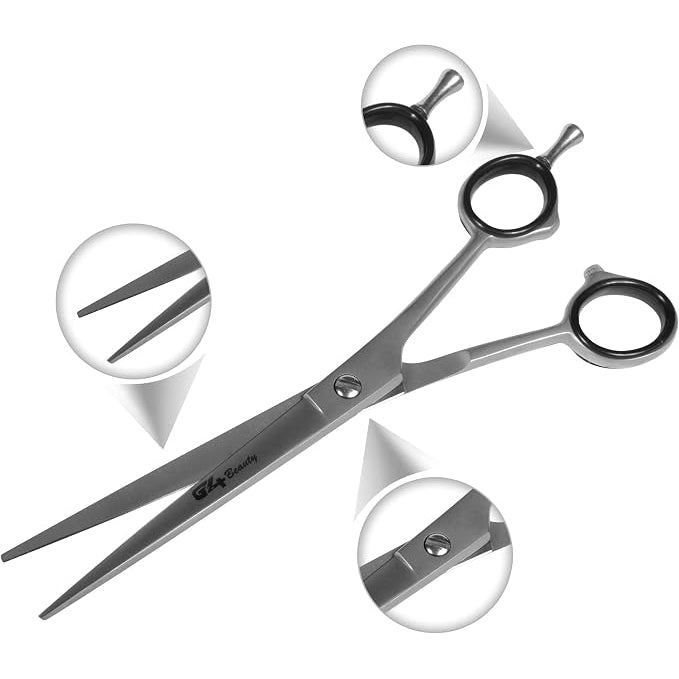 G4 Barber Hair Cutting Scissors Shears High Carbon Razor Sharp Mustache Haircut Hairdresser (6.5 inch)